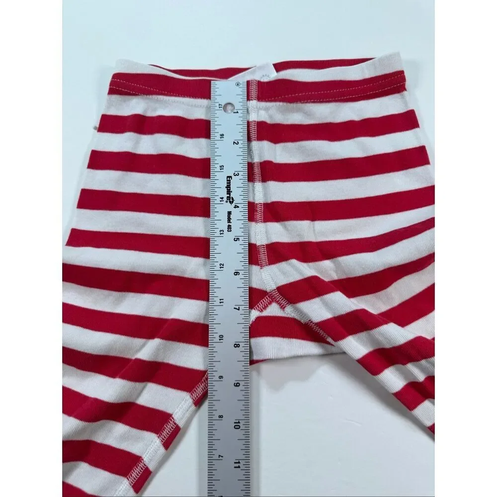 Hanna Andersson Organic Cotton Christmas Pajama Set Red Stripe Size 4 Unisex EUC